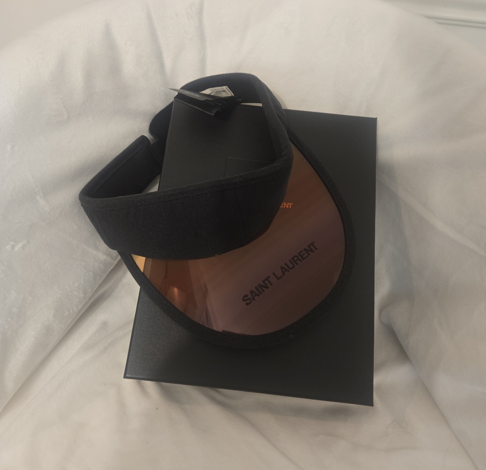 Saint Laurent Black Visor with Amber Shield